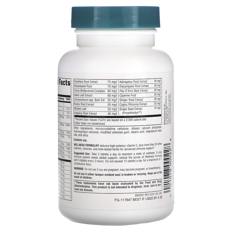 Source Naturals, Wellness Formula, 90 Tablets 21078000228