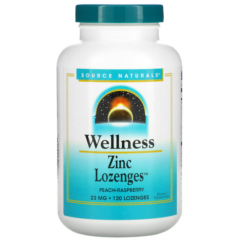 Source Naturals Wellness Zinc Lozenges Peach-Raspberry 23 mg 120 Lozenges 21078009160