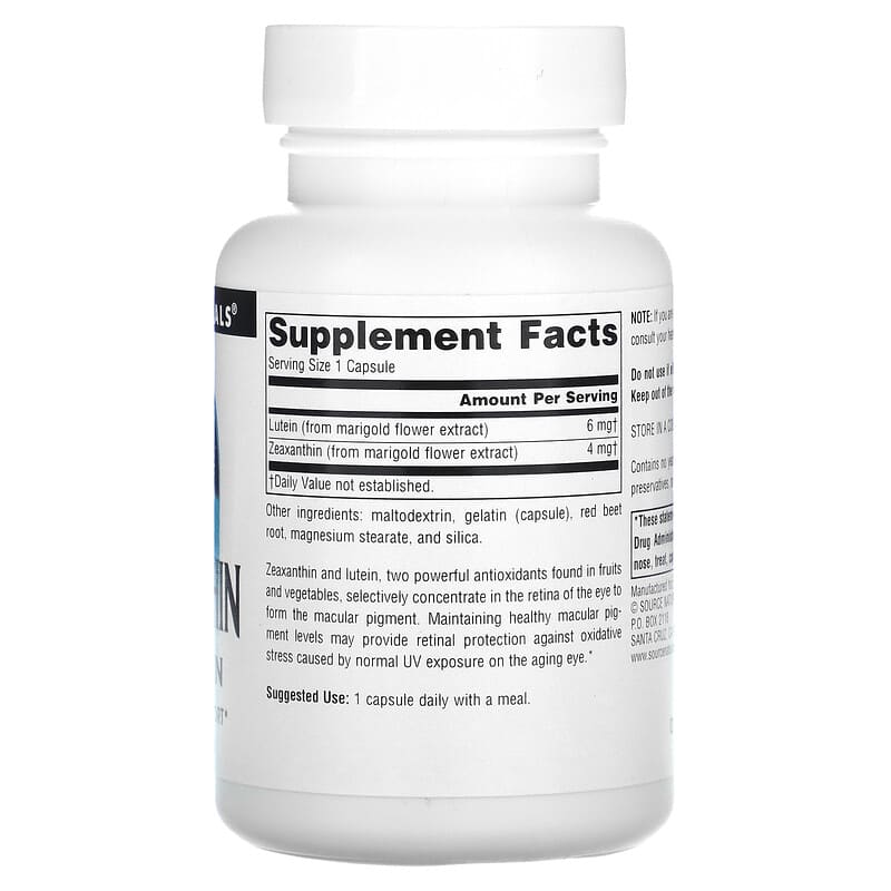 Source Naturals, Zeaxanthin with Lutein, 10 mg, 60 Capsules 21078018827