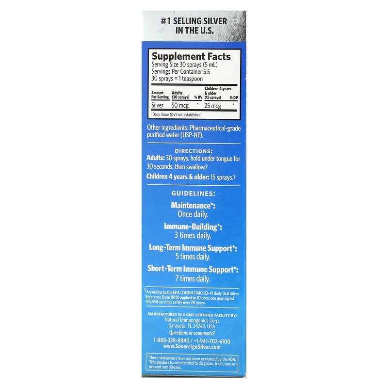 Sovereign Silver, Bio-Active Silver Hydrosol, Fine Mist Spray, 10 ppm, 1 fl oz (29 ml) 684088232296