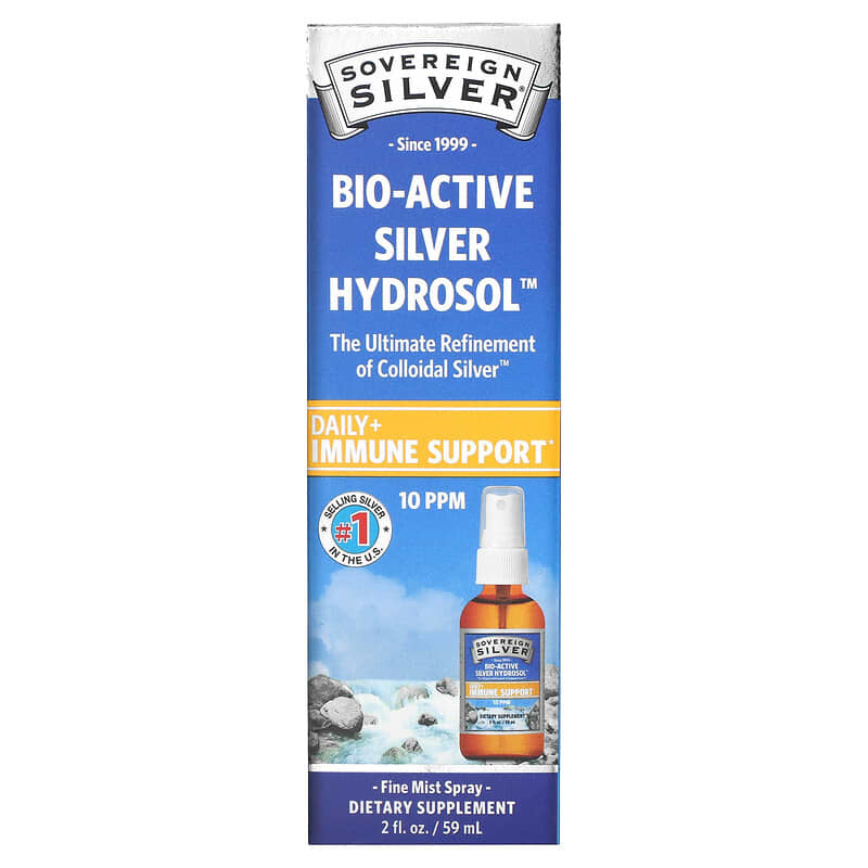 Sovereign Silver Bio-Active Silver Hydrosol Fine Mist Spray 10 ppm 2 fl oz (59 ml) 684088232357