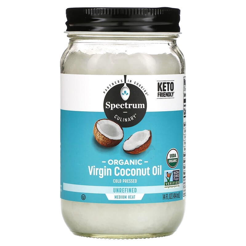 Spectrum Culinary Organic Virgin Coconut Oil Unrefined 14 fl oz (414 ml) 22506934511