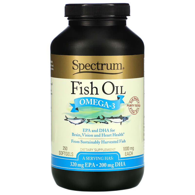 Spectrum Essentials Fish Oil Omega-3 1,000 mg 250 Softgels 22506516250