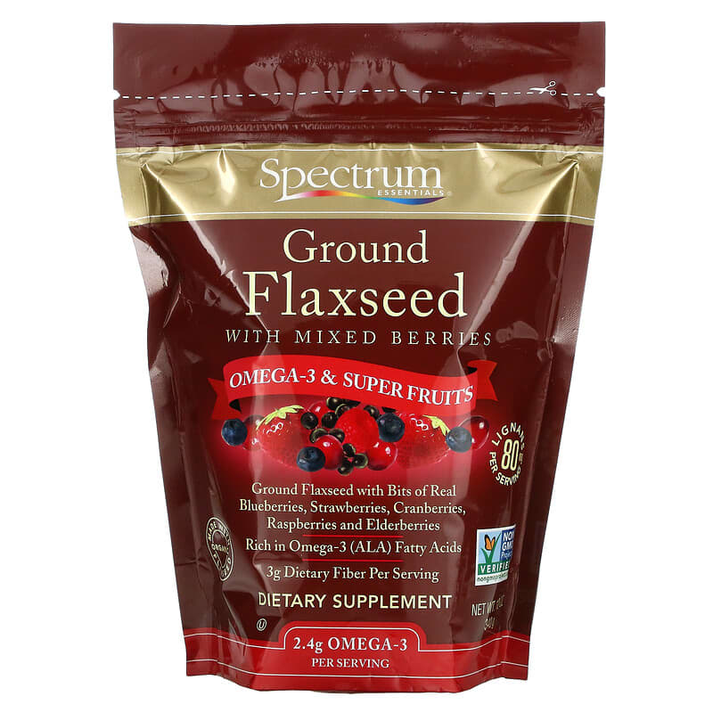 Spectrum Essentials Ground Flaxseed with Mixed Berries 12 oz (340 g) 22506125070