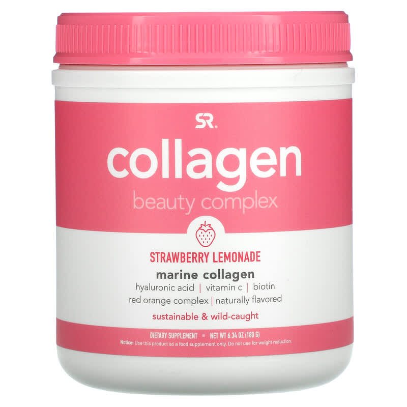Sports Research Collagen Beauty Complex Marine Collagen Strawberry Lemonade 6.34 oz (180 g) 23249013433