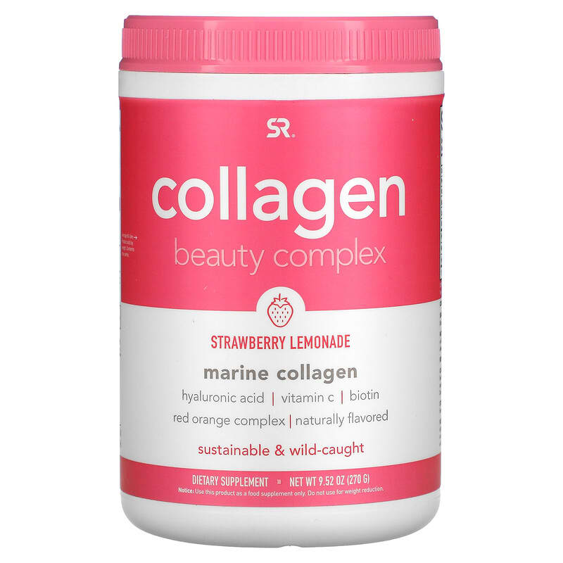 Sports Research Collagen Beauty Complex Marine Collagen Strawberry Lemonade 9.52 oz (270 g) 23249013426