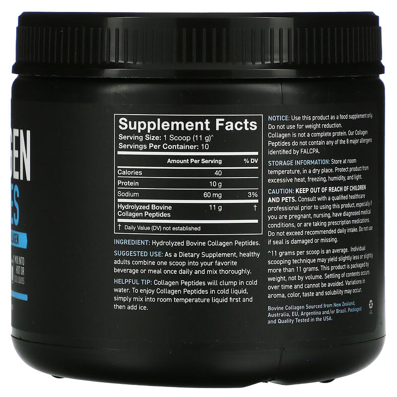 Sports Research, Collagen Peptides, Hydrolyzed Type I & III Collagen, Unflavored, 3.9 oz (110.7 g) 23249012641