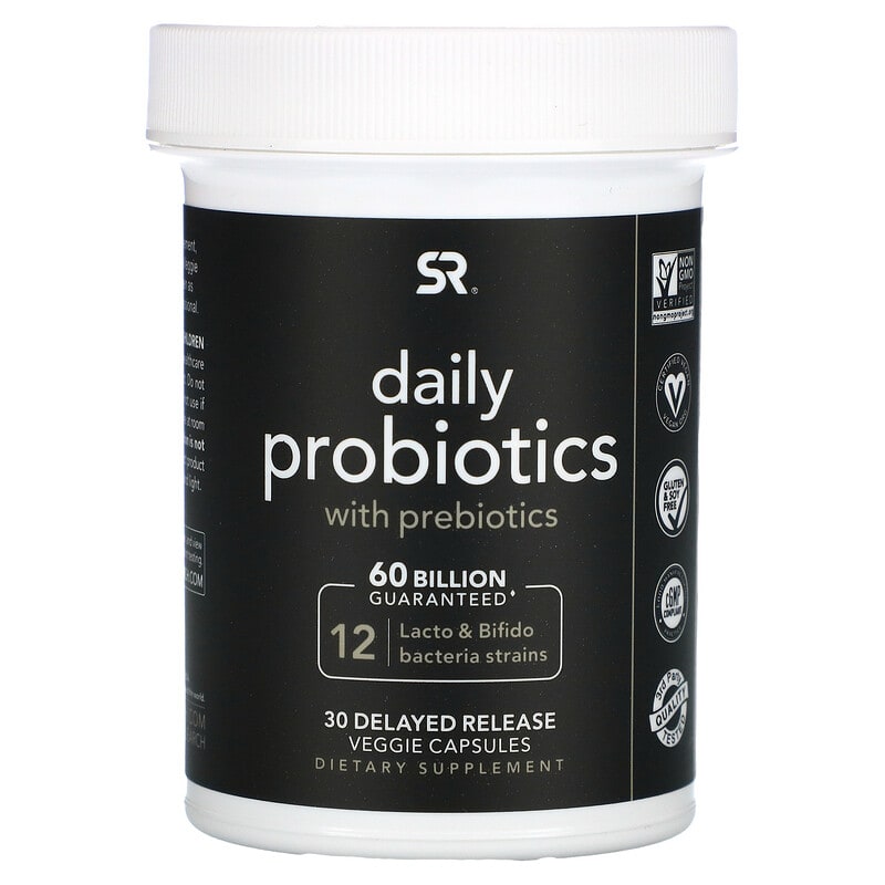 Sports Research Daily Probiotics with Prebiotics 60 Billion CFU 30 Delayed Release Veggie Capsules 23249090090