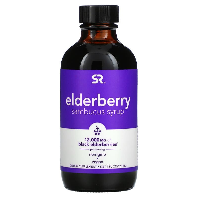 Sports Research, Elderberry Sambucus Syrup, 12,000 mg, 4 fl oz (120 ml) 23249090076
