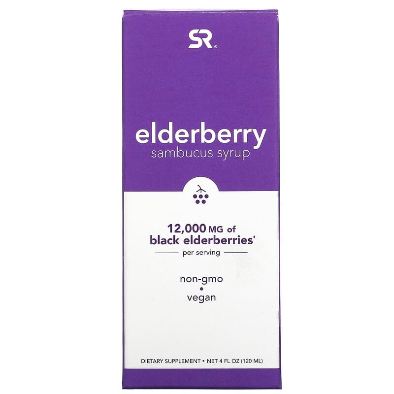 Sports Research Elderberry Sambucus Syrup 12,000 mg 4 fl oz (120 ml) 23249090076