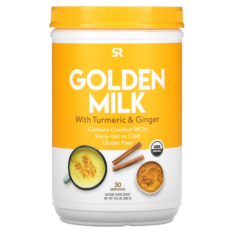 Sports Research Golden Milk with Turmeric & Ginger 10.6 oz (300 g) 23249012733