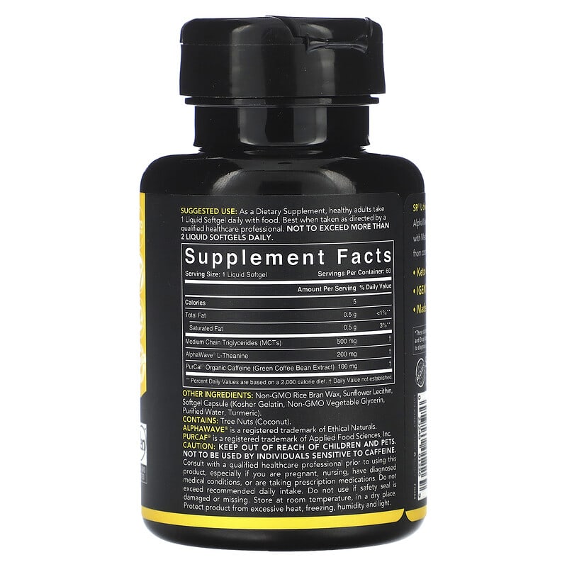 Sports Research, L-Theanine & Caffeine, 2-in-1 Formula, 60 Softgels 23249012269