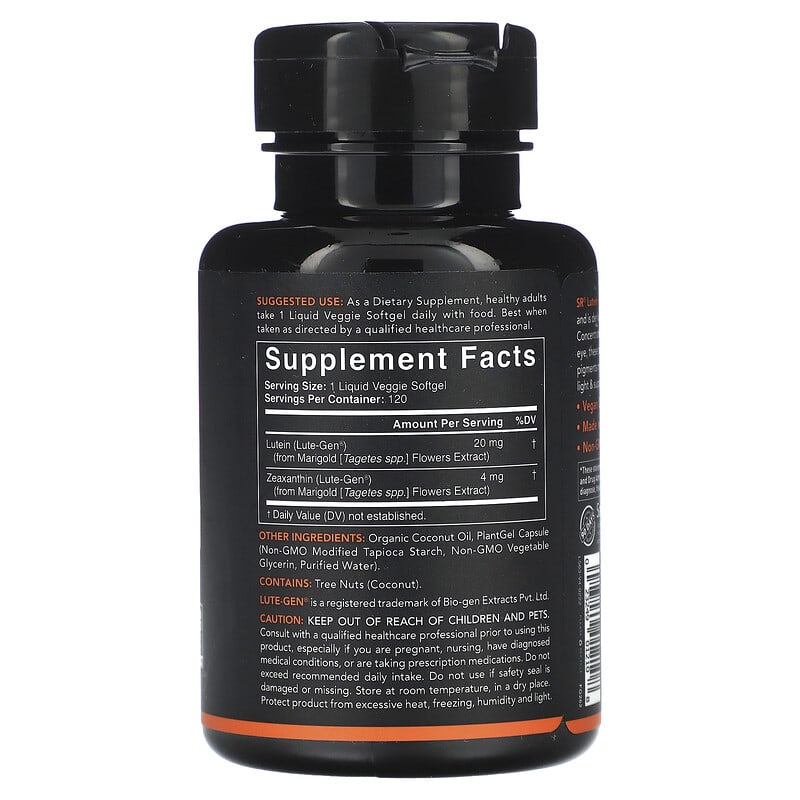Sports Research, Lutein + Zeaxanthin with Coconut Oil, 120 Veggie Softgels 23249012108