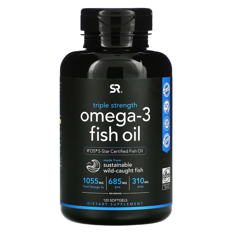Sports Research Omega-3 Fish Oil Triple Strength 1,250 mg 120 Softgels 23249091141