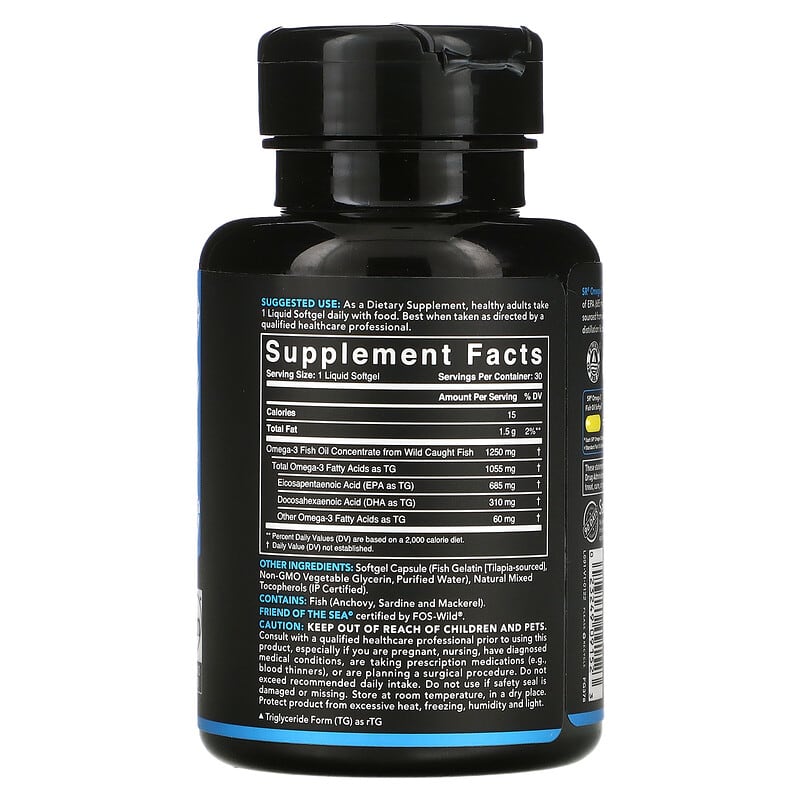 Sports Research, Omega-3 Fish Oil, Triple Strength , 30 Softgels 23249091523