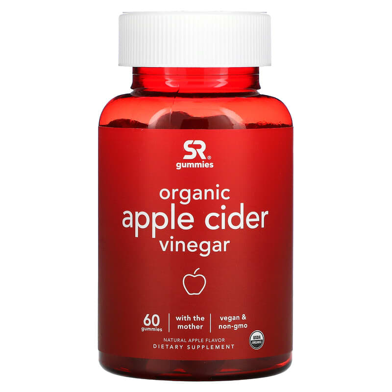 Sports Research Organic Apple Cider Vinegar with the Mother Natural Apple 60 Gummies 23249013013