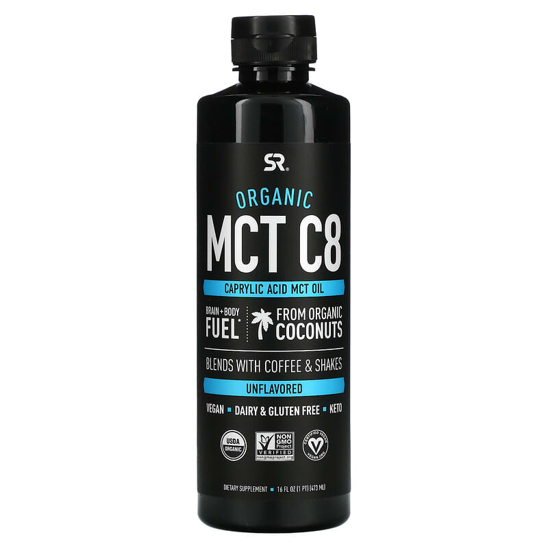 Sports Research Organic MCT C8 Oil Unflavored 16 fl oz (473 ml) 23249011729