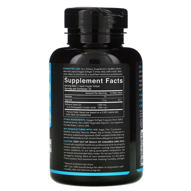 Sports Research, Plant Based CLA 1250, 1,250 mg, 90 Veggie Softgels 23249055679
