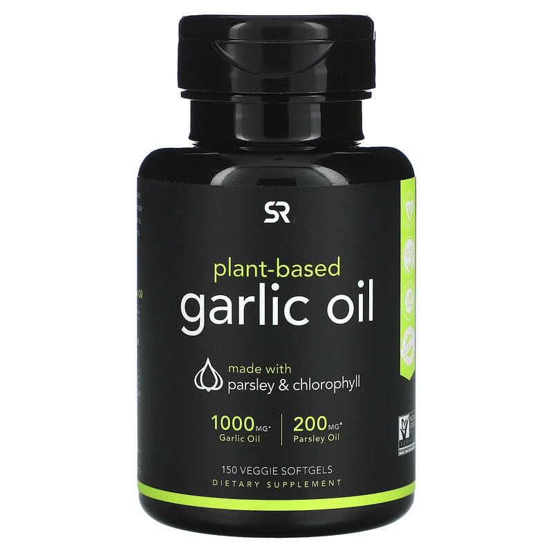 Sports Research Plant-Based Garlic Oil with Parsley & Chlorophyll 150 Veggie Softgels 23249012252