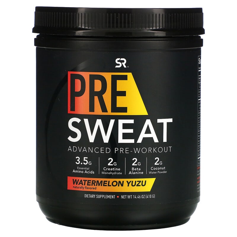 Sports Research Pre-Sweat Advanced Pre-Workout Watermelon Yuzu 14.46 oz (410 g) 23249013082