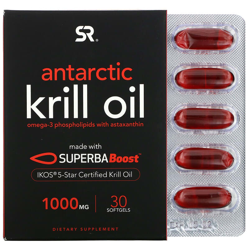 Sports Research SUPERBA Boost Antarctic Krill Oil with Astaxanthin 1,000 mg 30 Softgels 23249090229