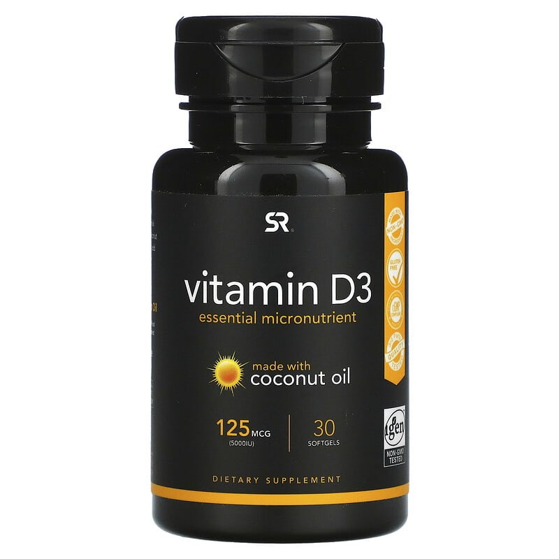 Sports Research Vitamin D3 125 mcg (5,000 IU) 30 Softgels 23249010142