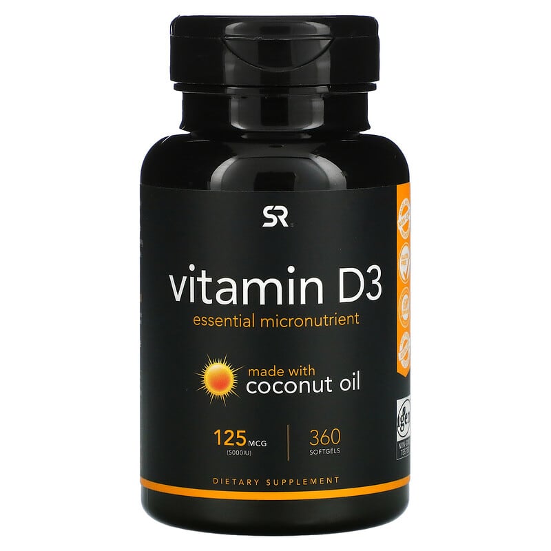 Sports Research Vitamin D3 125 mcg (5,000 IU) 360 Softgels 23249004363