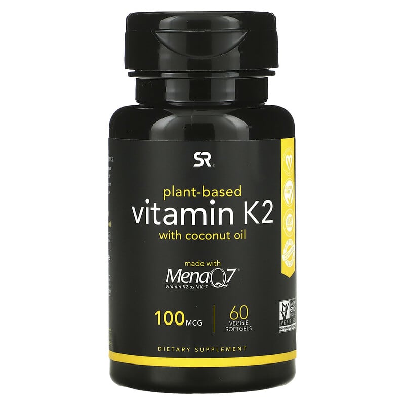 Sports Research Vitamin K2 Plant-Based 100 mcg 60 Veggie Softgels 23249004394