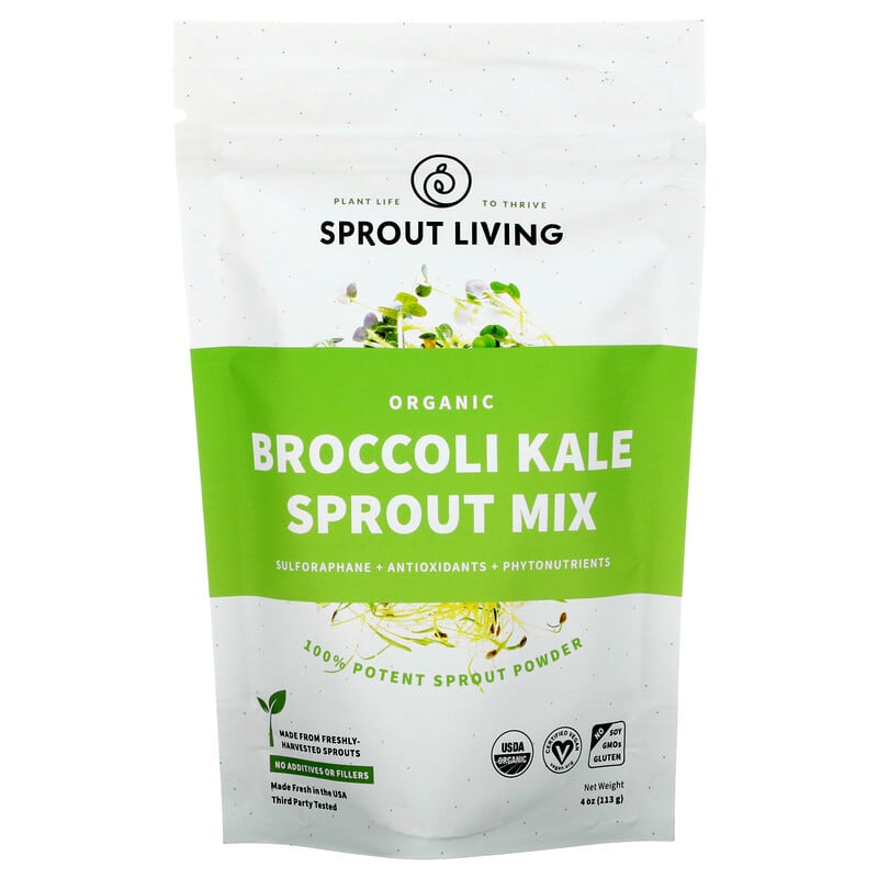 Sprout Living Organic Broccoli Kale Sprout Mix  4 oz (113 g) 852457007015