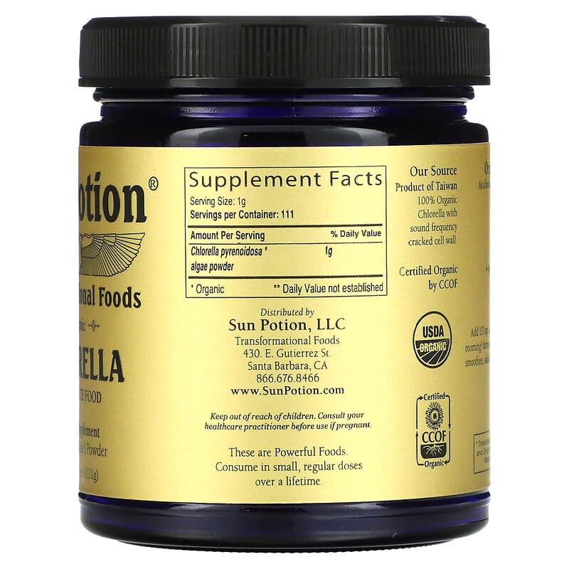 Sun Potion, Chlorella Powder, Organic, 3.9 oz (111 g) 850001146050