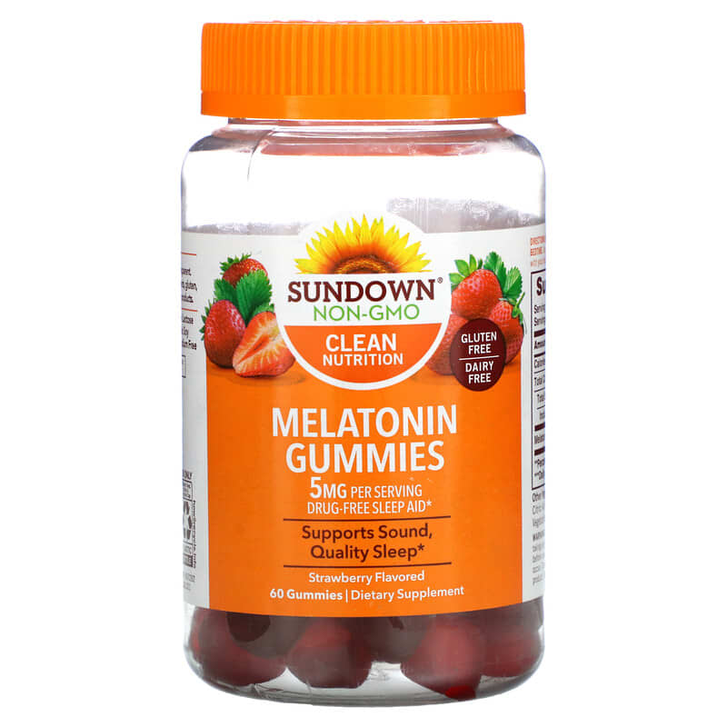 Sundown Naturals Melatonin Gummies Strawberry 2.5 mg 60 Gummies 30768535032