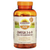 Sundown Naturals Omega 3-6-9 Flax Fish & Borage Oils 200 Softgels 30768644277