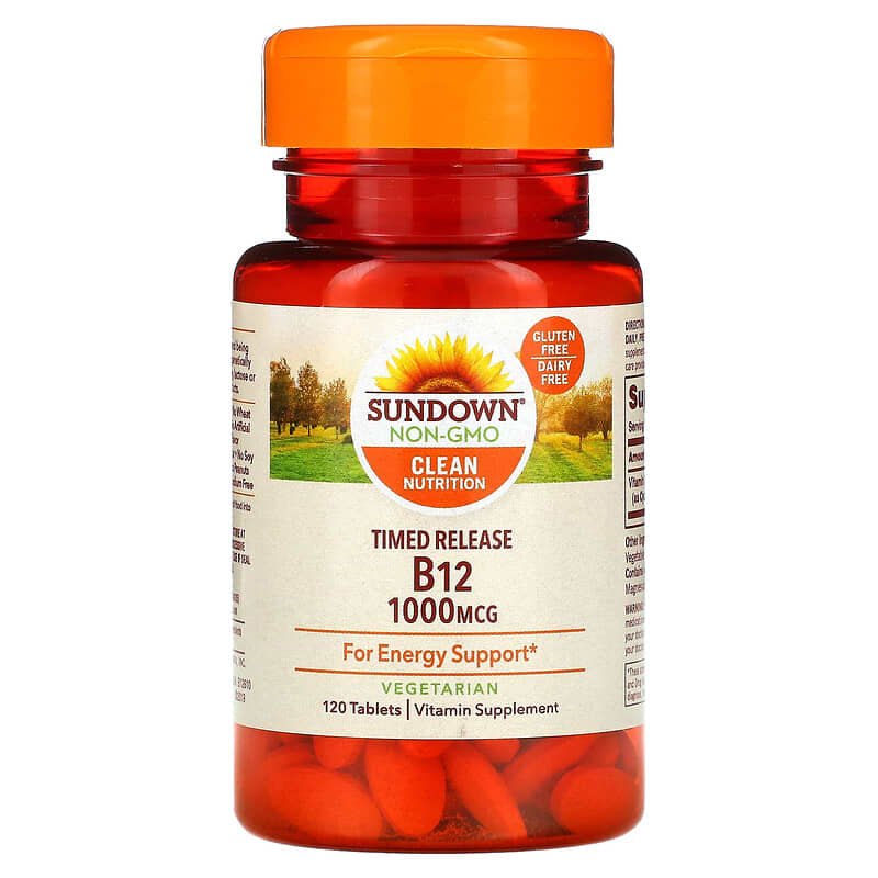 Sundown Naturals Time Release Vitamin B12 1,000 mcg 120 Tablets 30768035457