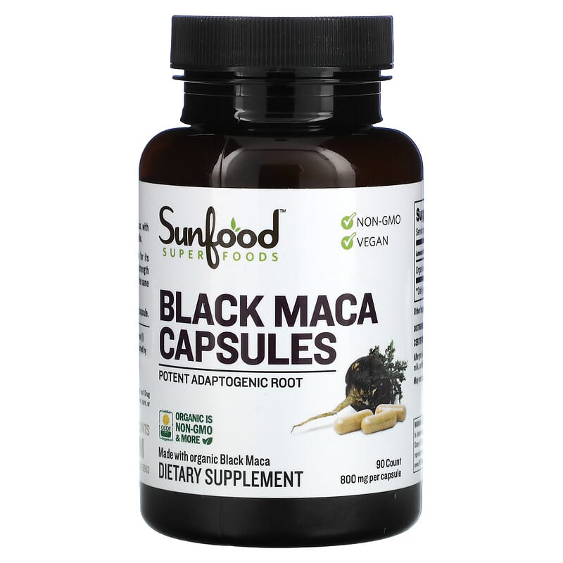 Sunfood Black Maca 800 mg 90 Capsules 803813102271