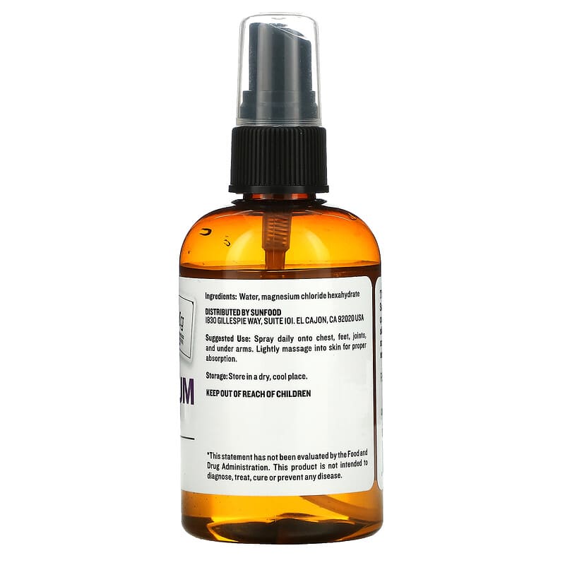 Sunfood, Magnesium Oil, 4 fl oz (118 ml) 803813010507