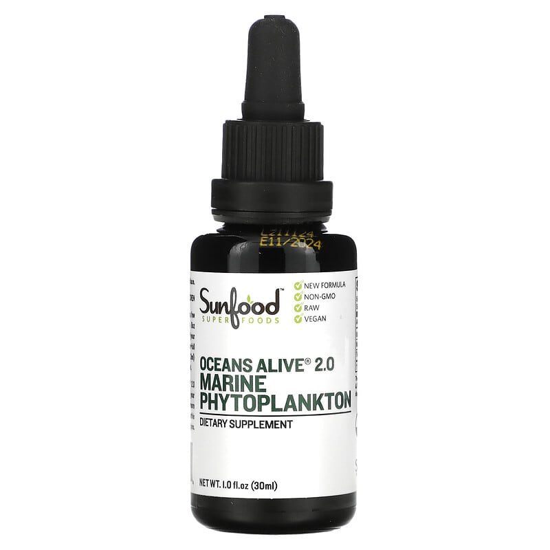 Sunfood, Ocean's Alive 2.0 Marine Phytoplankton, 1 fl oz (30 ml) 803813010514