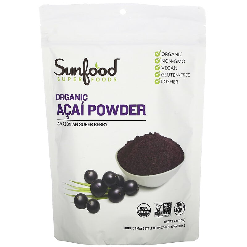 Sunfood Organic Acai Powder 4 oz (113 g) 803813806018