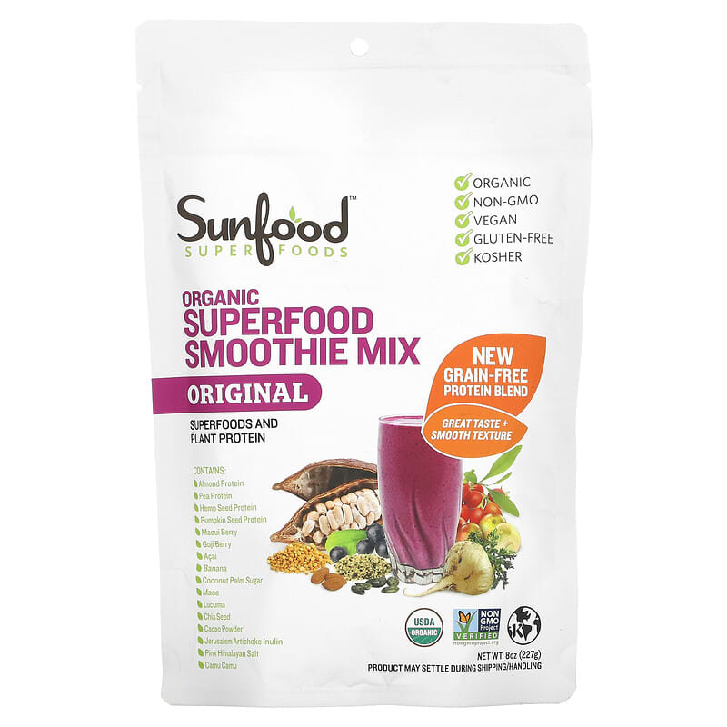 Sunfood Organic Superfood Smoothie Mix Original  8 oz (227 g) 803813100680