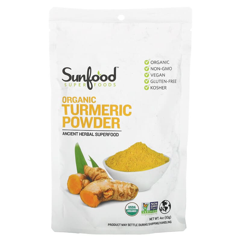 Sunfood Organic Turmeric Powder 4 oz (113 g) 803813101816