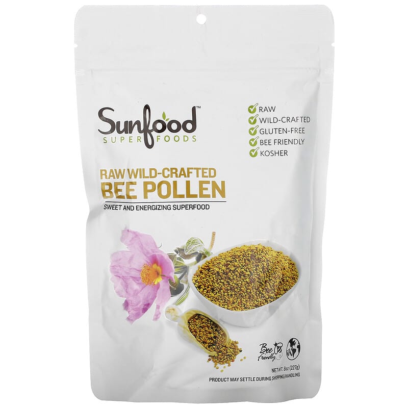 Sunfood Raw Wild-Crafted Bee Pollen 8 oz (227 g) 803813101212