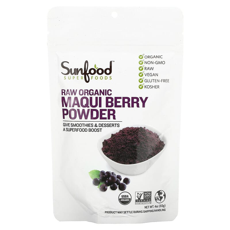 Sunfood Superfoods Raw Organic Maqui Berry Powder 4 oz (113 g) 803813284366