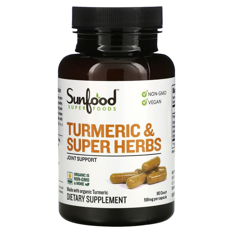 Sunfood Turmeric & Super Herbs 581 mg 90 Capsules 803813101144
