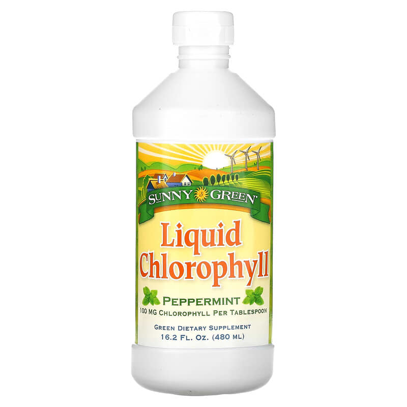 Sunny Green Liquid Chlorophyll Peppermint 100 mg 16.2 fl oz (480 ml) 632651560000