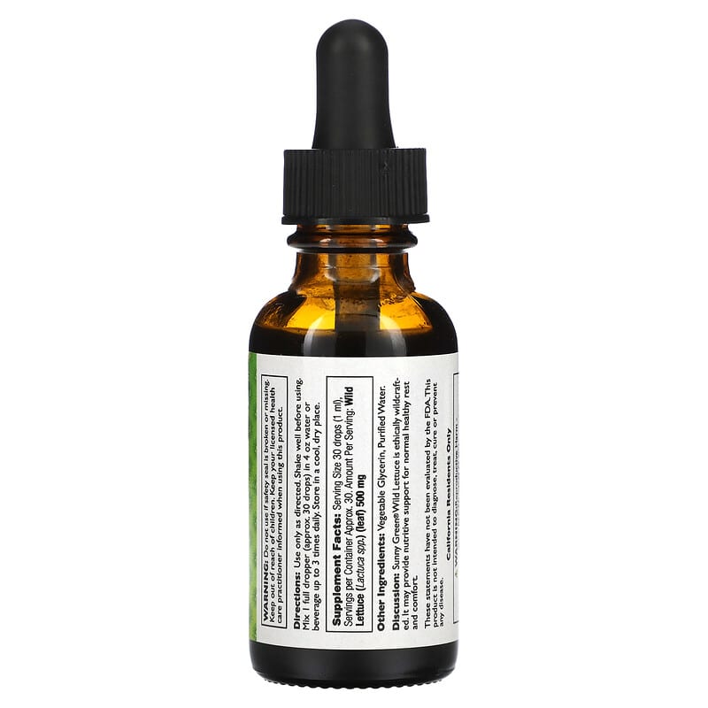 Sunny Green, Wild Lettuce, 1 fl oz (30 ml) 632651388703