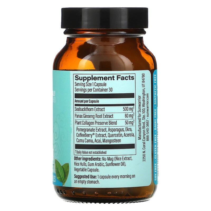 Sunwarrior, Plant-Based Collagen, Restore & Protect, 30 Vegan Capsules 814784028507
