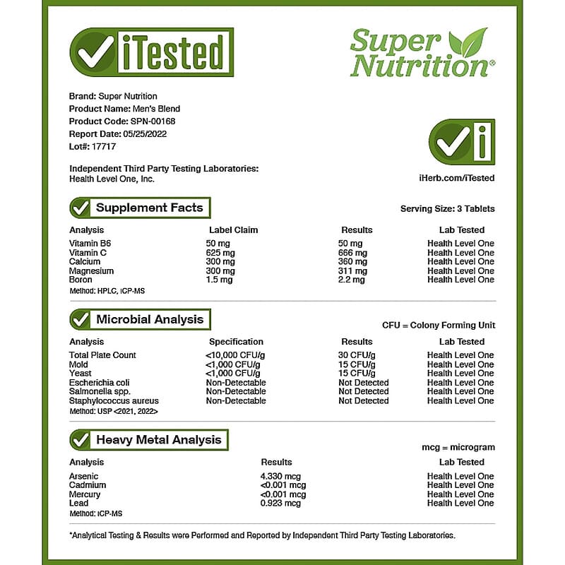 Super Nutrition, Men's Blend, Antioxidant-Rich Multivitamin Plus Whole Food Power Blend, Iron Free, 180 Tablets 33739001680
