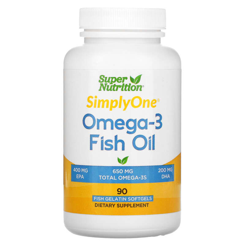 Super Nutrition Omega-3 Fish Oils 1,000 mg 90 Fish Softgels 898220021406