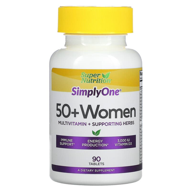 Super Nutrition SimplyOne 50+ Women Multivitamin + Supporting Herbs 90 Tablets 33739002007