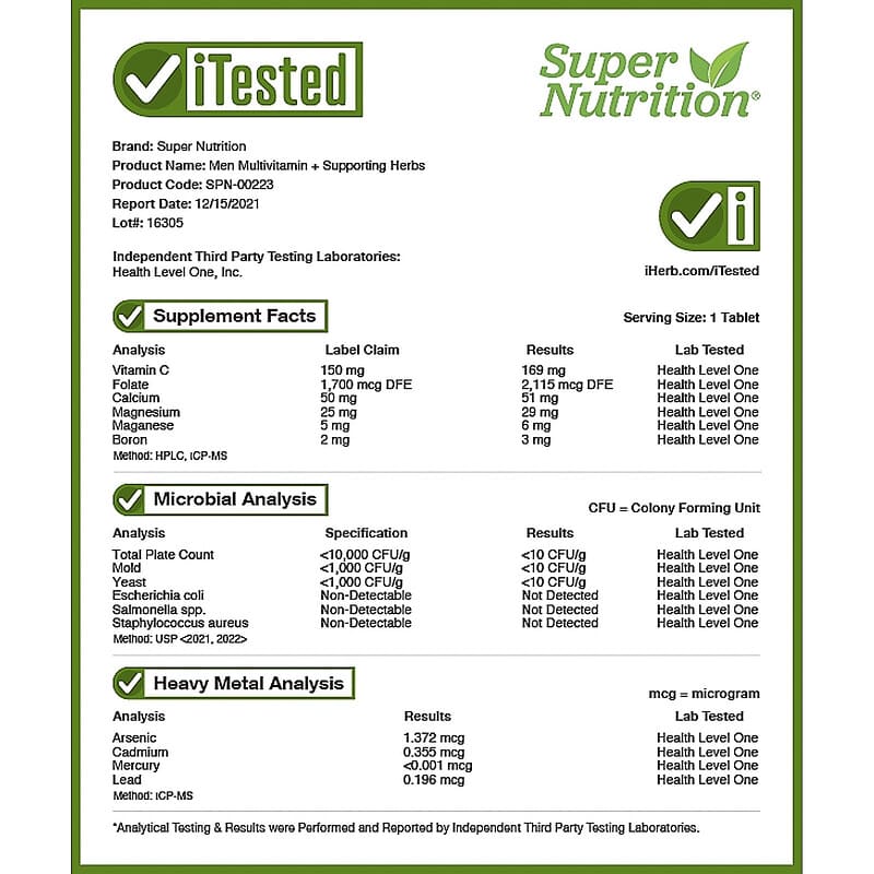 Super Nutrition, SimplyOne, Men’s Multivitamin + Supporting Herbs, Iron Free, 90 Tablets 33739002236
