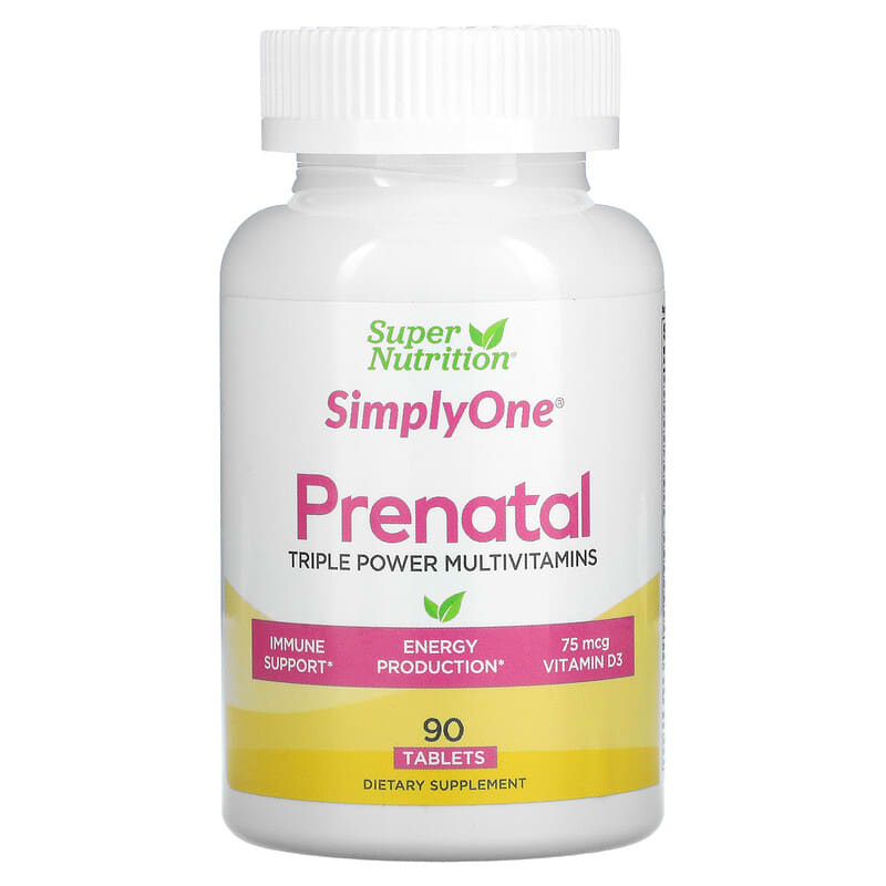 Super Nutrition SimplyOne PreNatal Triple Power Multivitamins 90 Tablets 33739001598